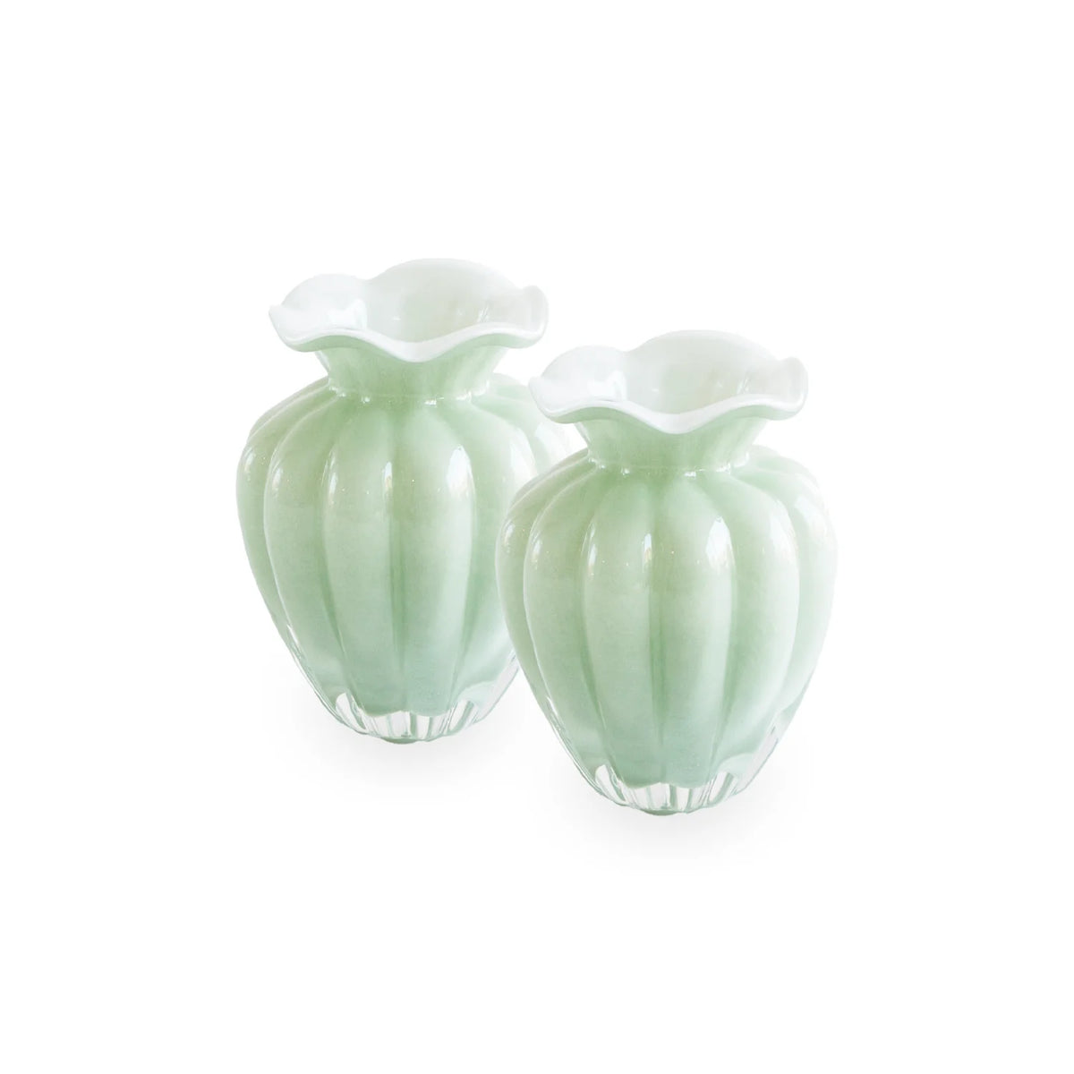 GLASS Petal Small Vase Pistachio