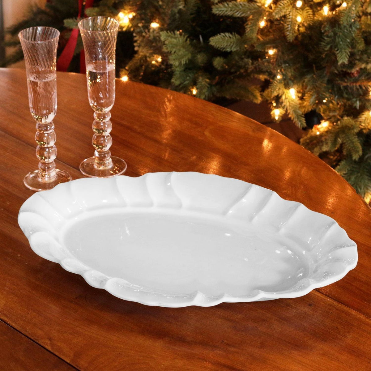 Vida Tuscany Large Oval Platter (White)