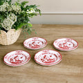 Faenza Appetizer Plate Set of 4 (Red and White)