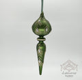 11.125 " glass old world finial, olive