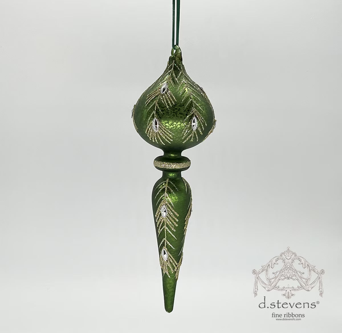 11.125 " glass old world finial, olive