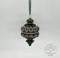5.75" glass medallion old world finial, purple