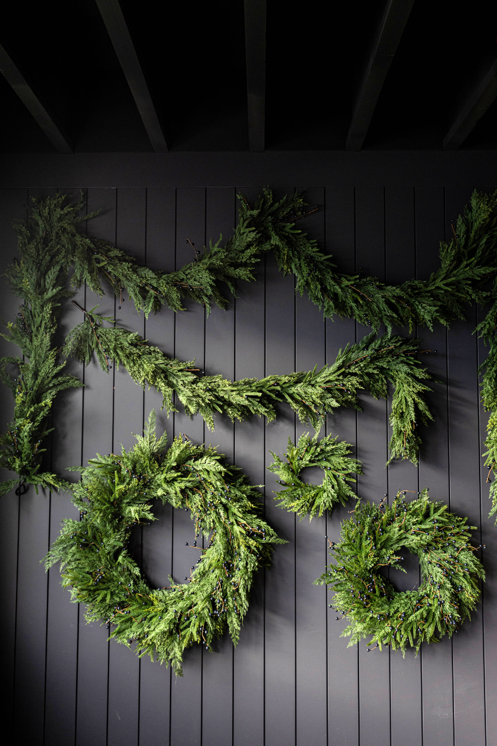 Navy Plum Berry Norfolk Cypress Real Touch Wreath - 24"