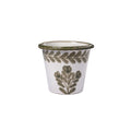 POT THUMBPRINT MED GREEN & WHITE