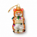 Naughty Obviously - Funny Cat Glass Ornament, Christmas Gift