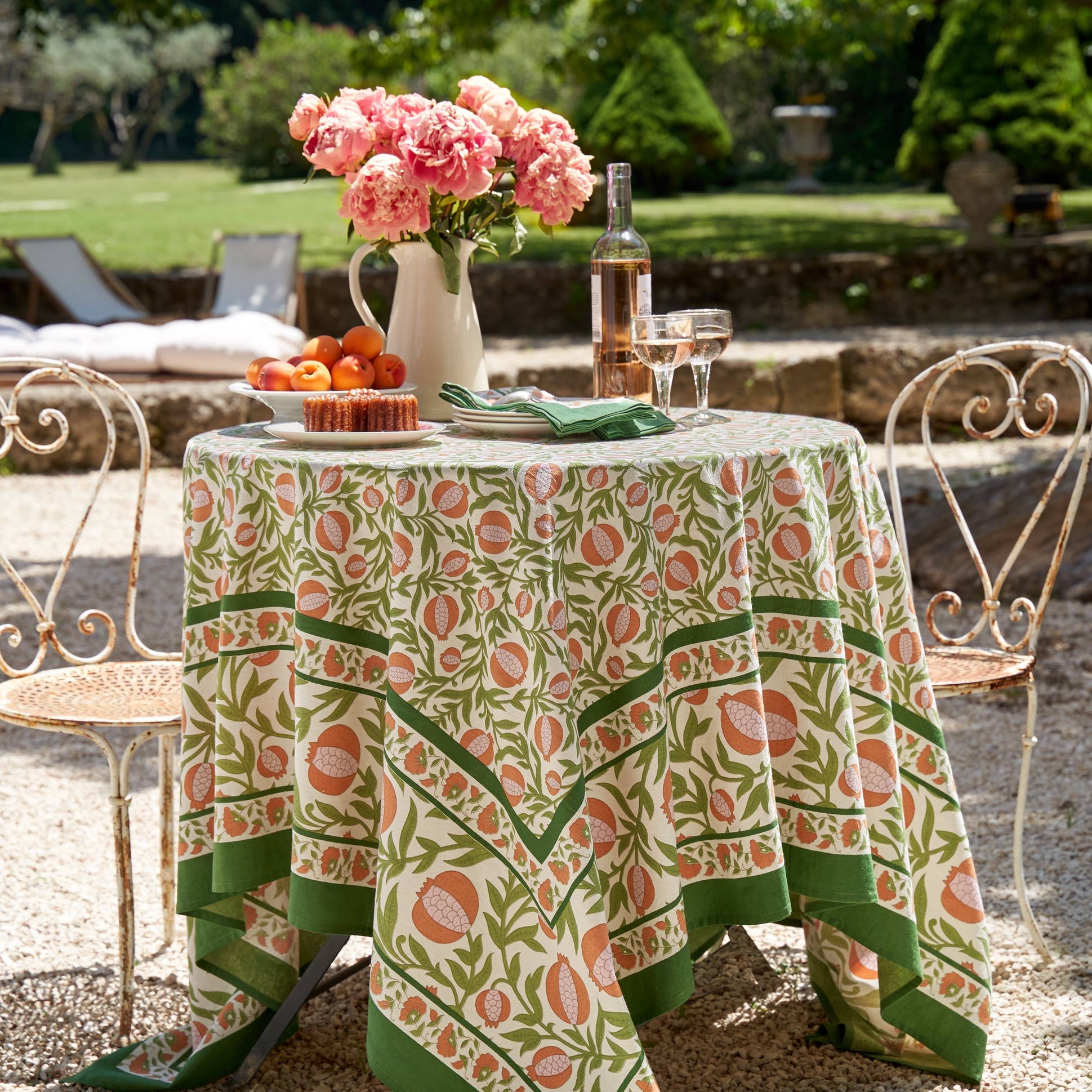 Grenadine Orange & Green Tablecloth