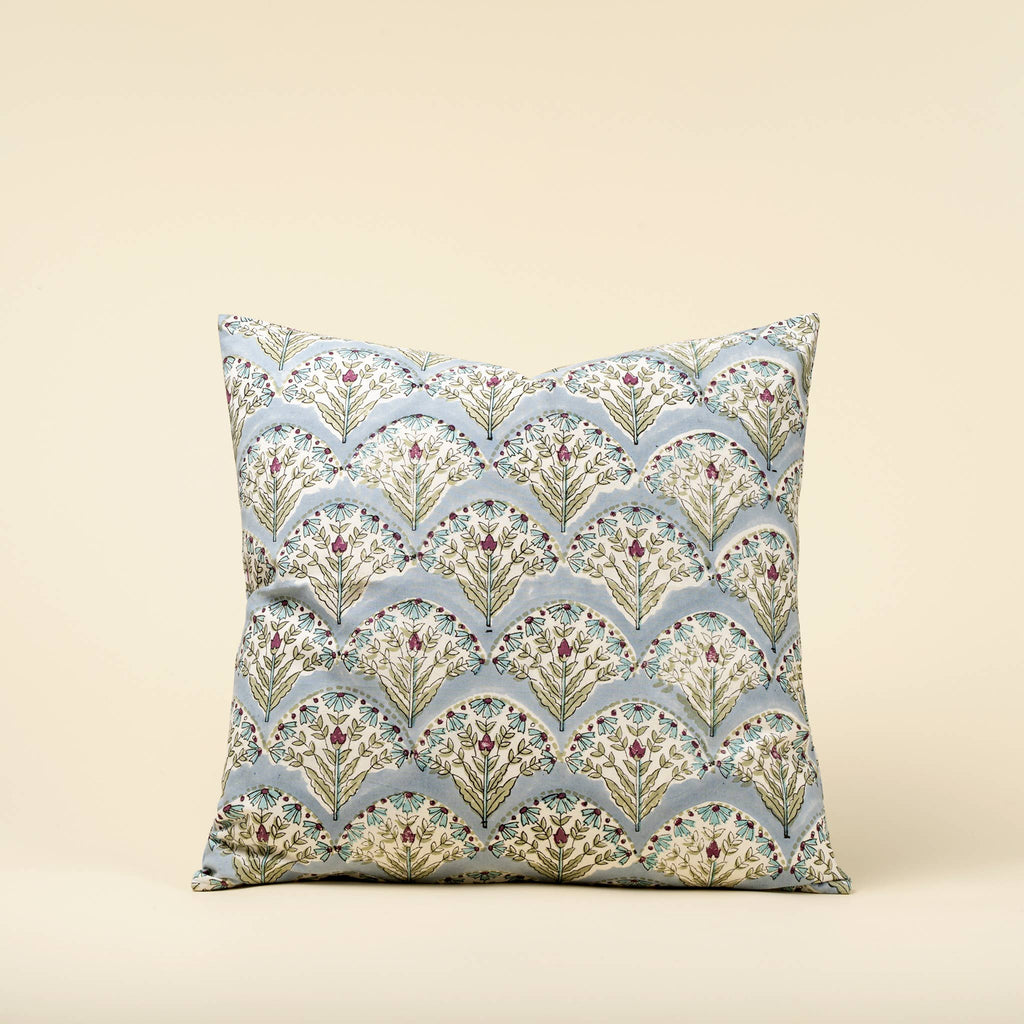 20x20 Sakura Block Print Pillow, Blue