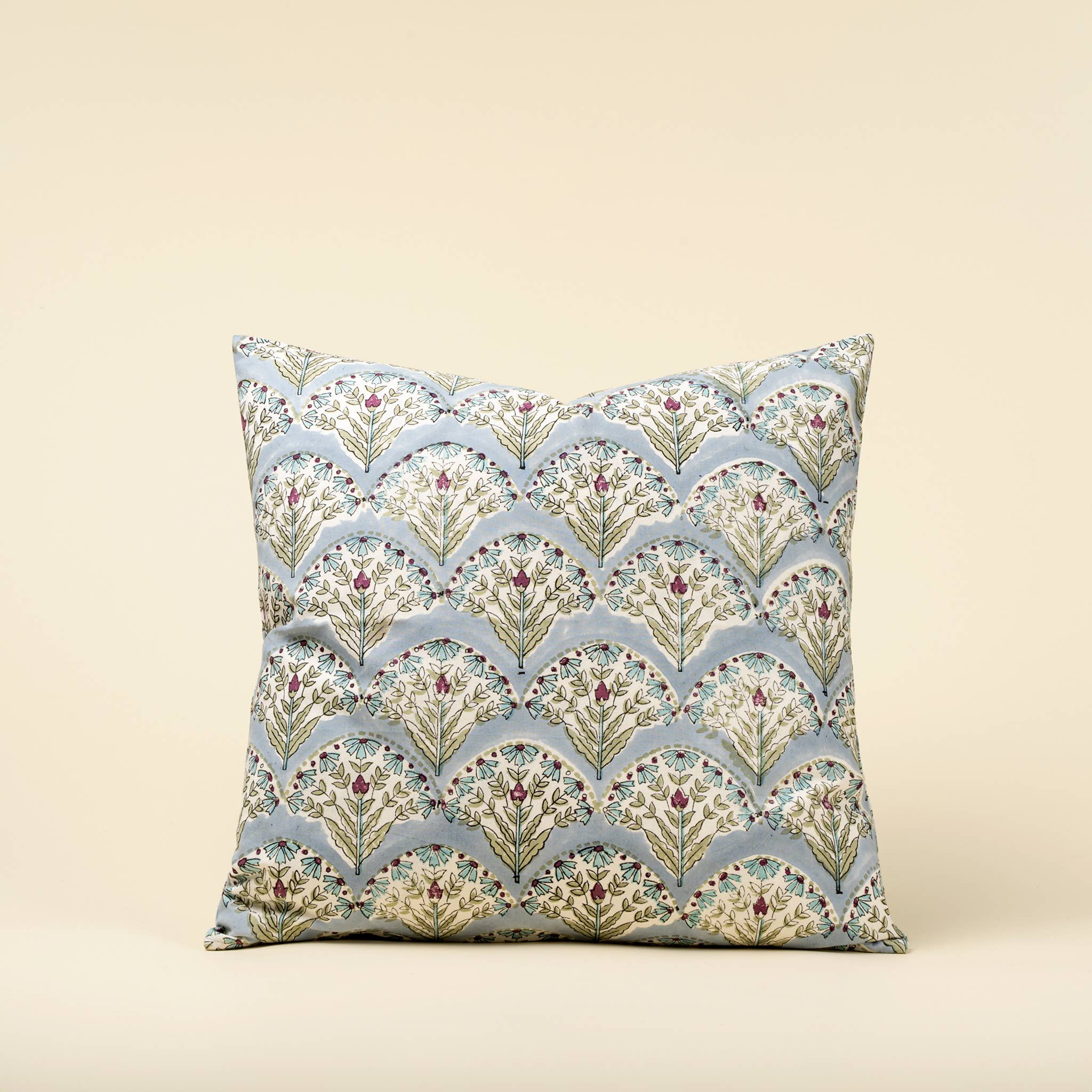 20x20 Sakura Block Print Pillow, Blue