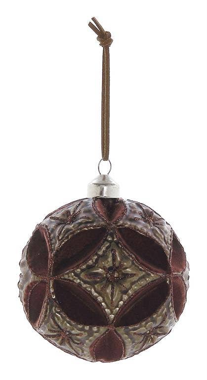 Flocked Glass Orn