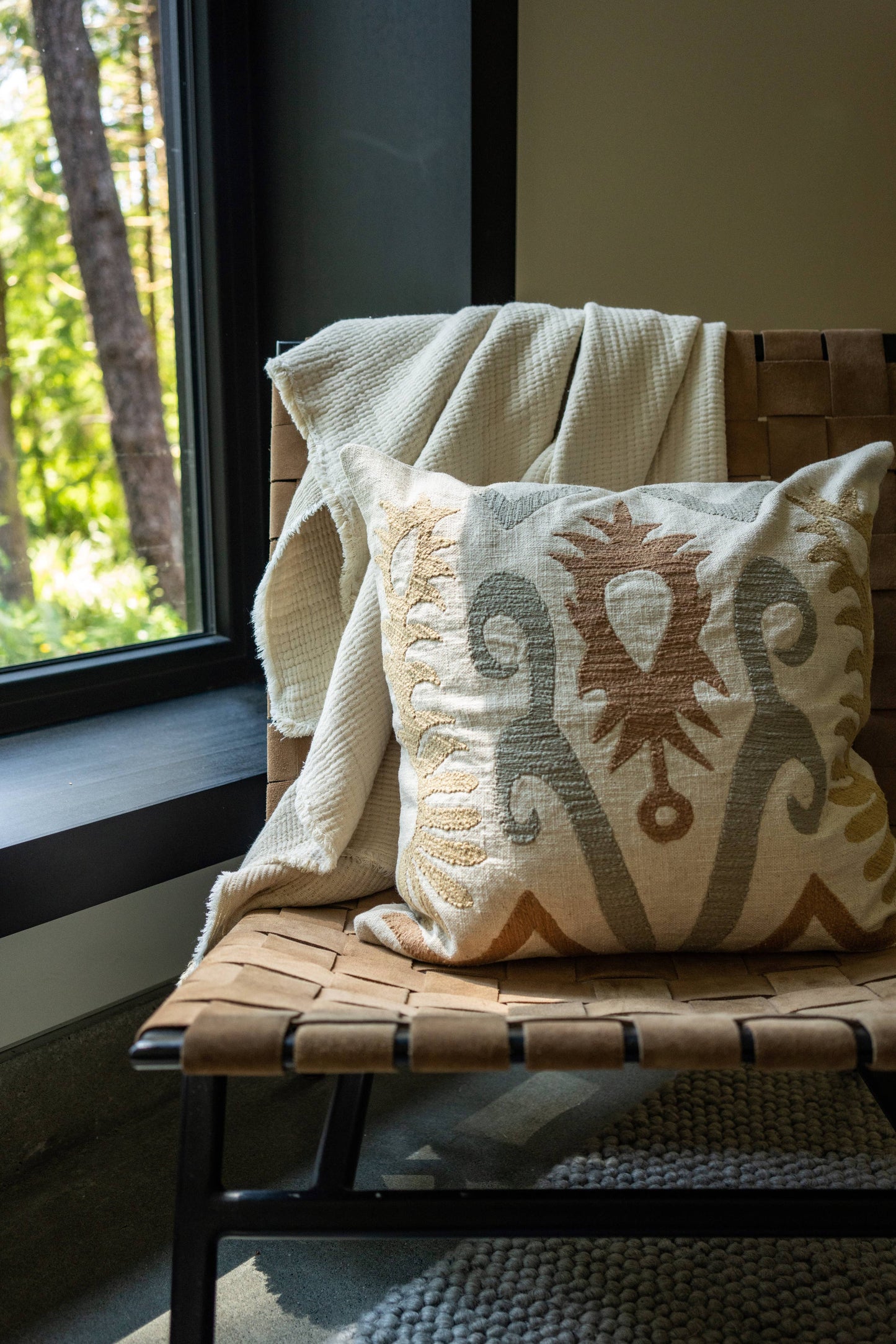 Madeira Double Sided Throw Beige/Natural