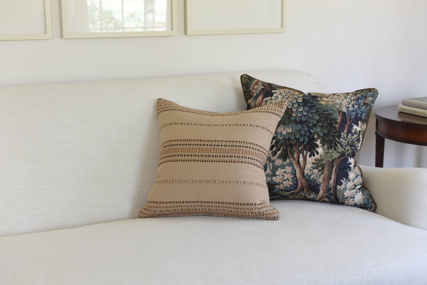 Yudi Pillow - Tapestry Pillow with velvet backing and piping