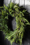 Navy Plum Berry Norfolk Cypress Real Touch Wreath - 24"