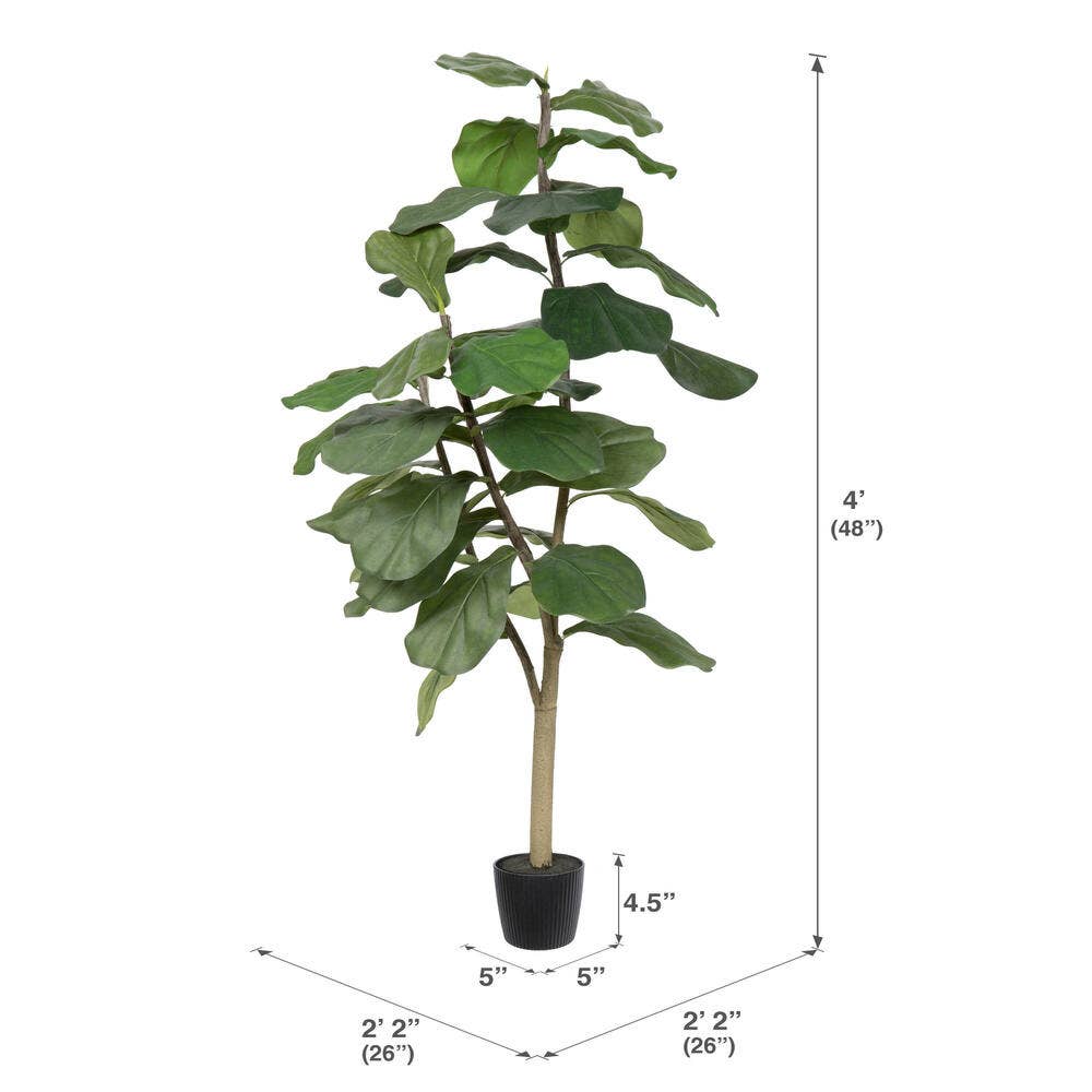 Vickerman 4' Potted Fiddle Tree 39Lvs