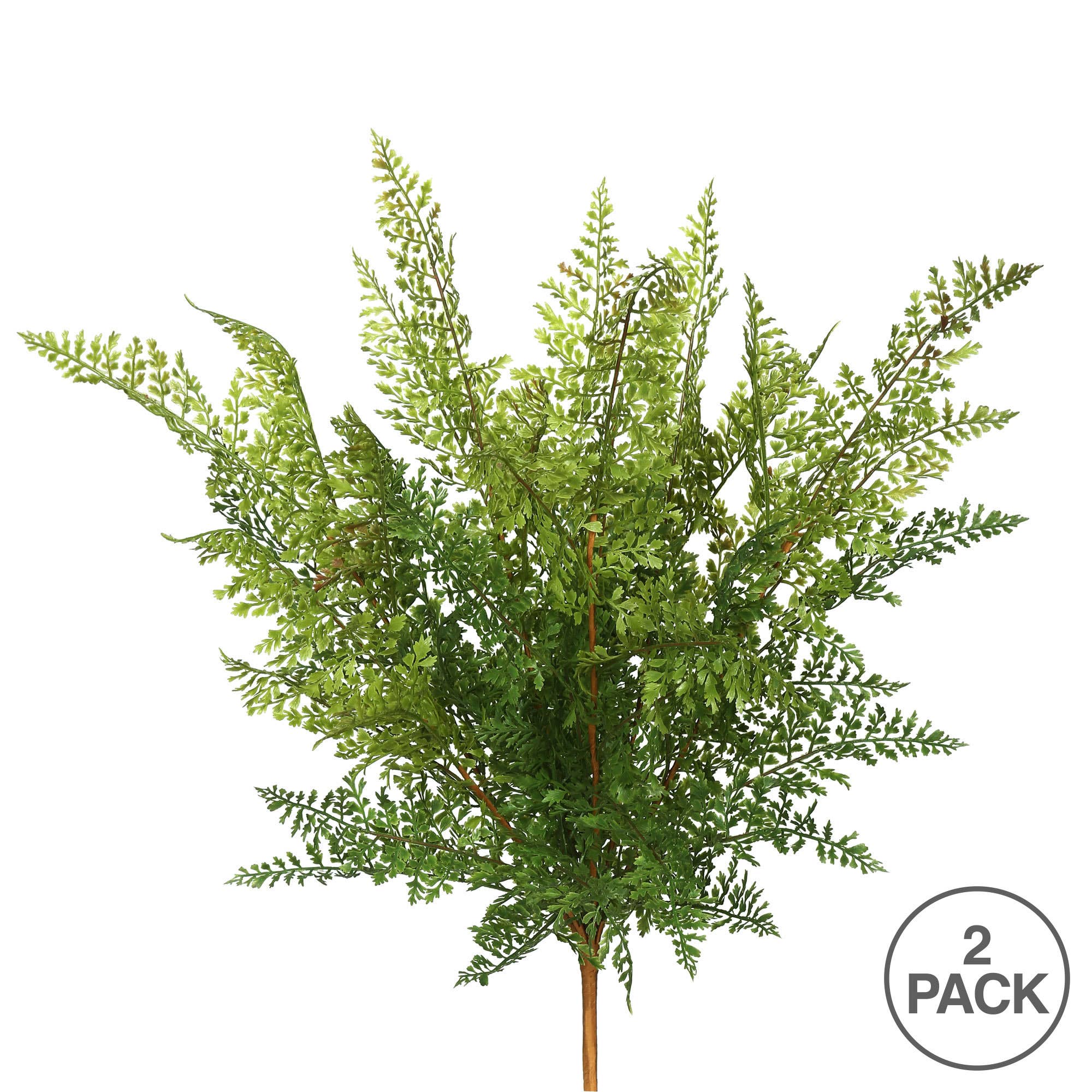 Vickerman 26" Artificial Green Fern Bush, Pack of 2