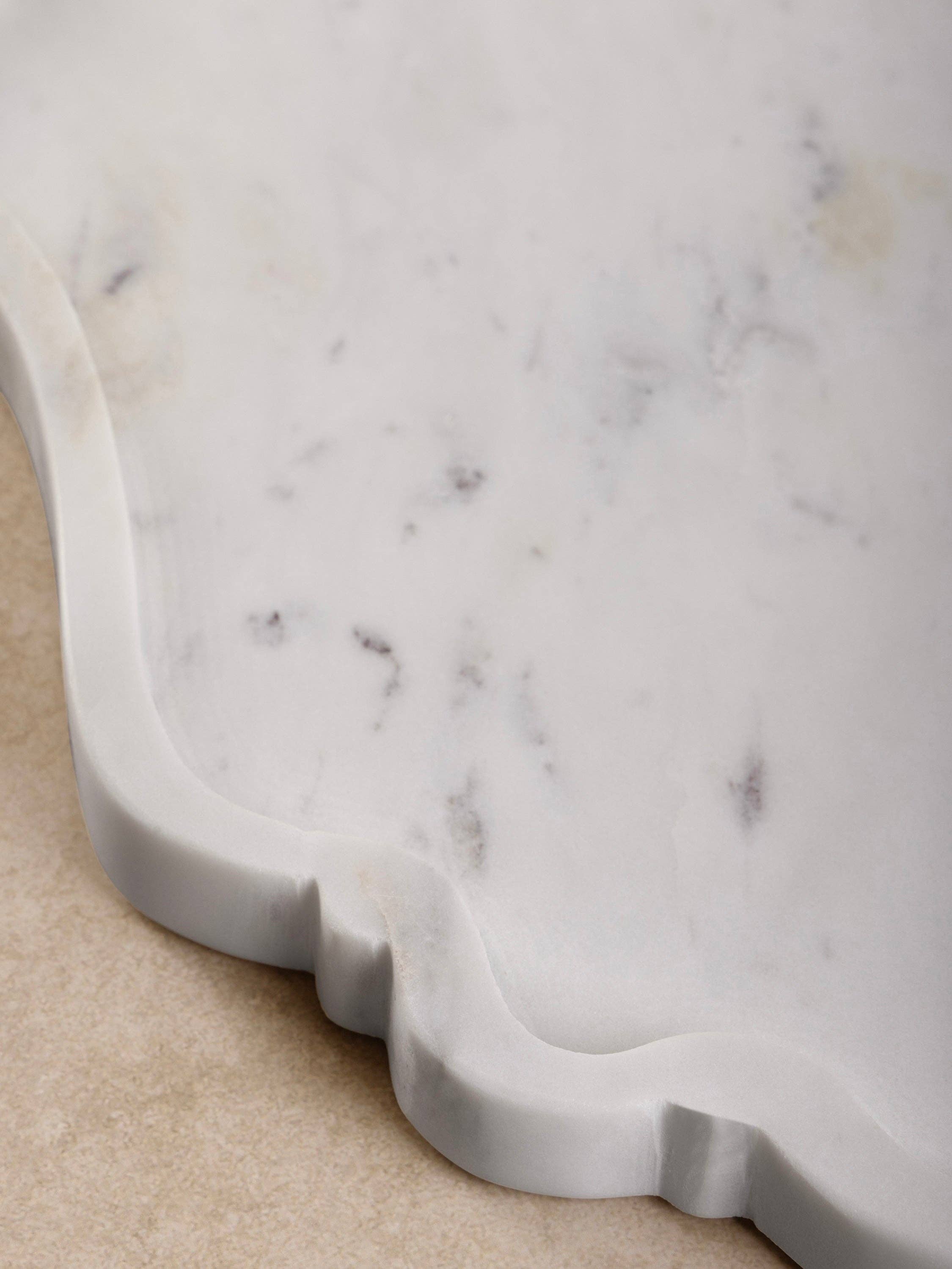 Cascade Scalloped Marble Tray