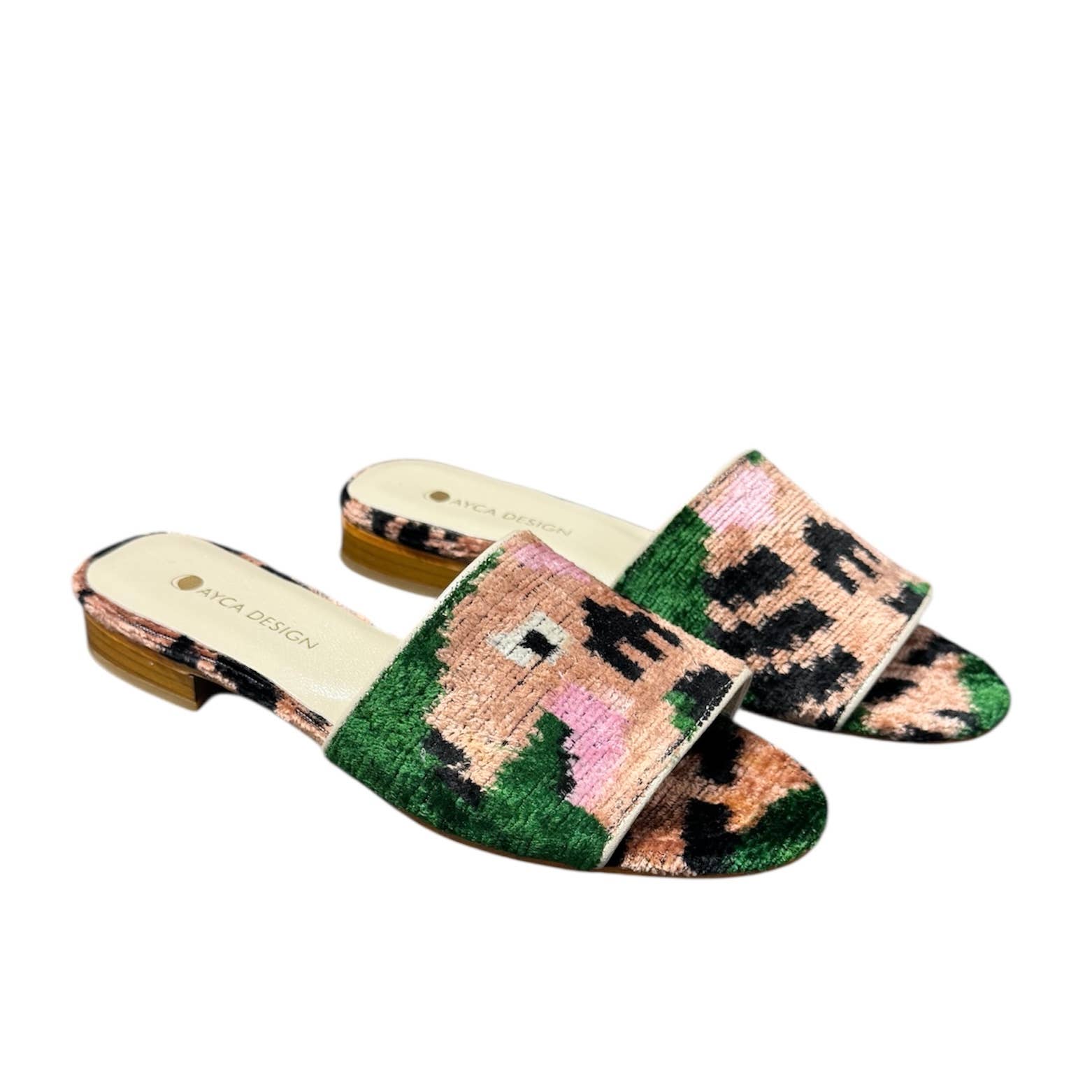 Silk Velvet Ikat Open Toe Slide