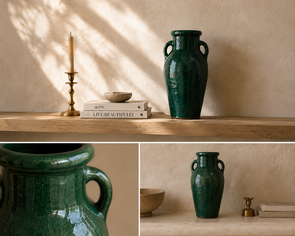 Emerald Amphora | Handcrafted Mediterranean Vessel