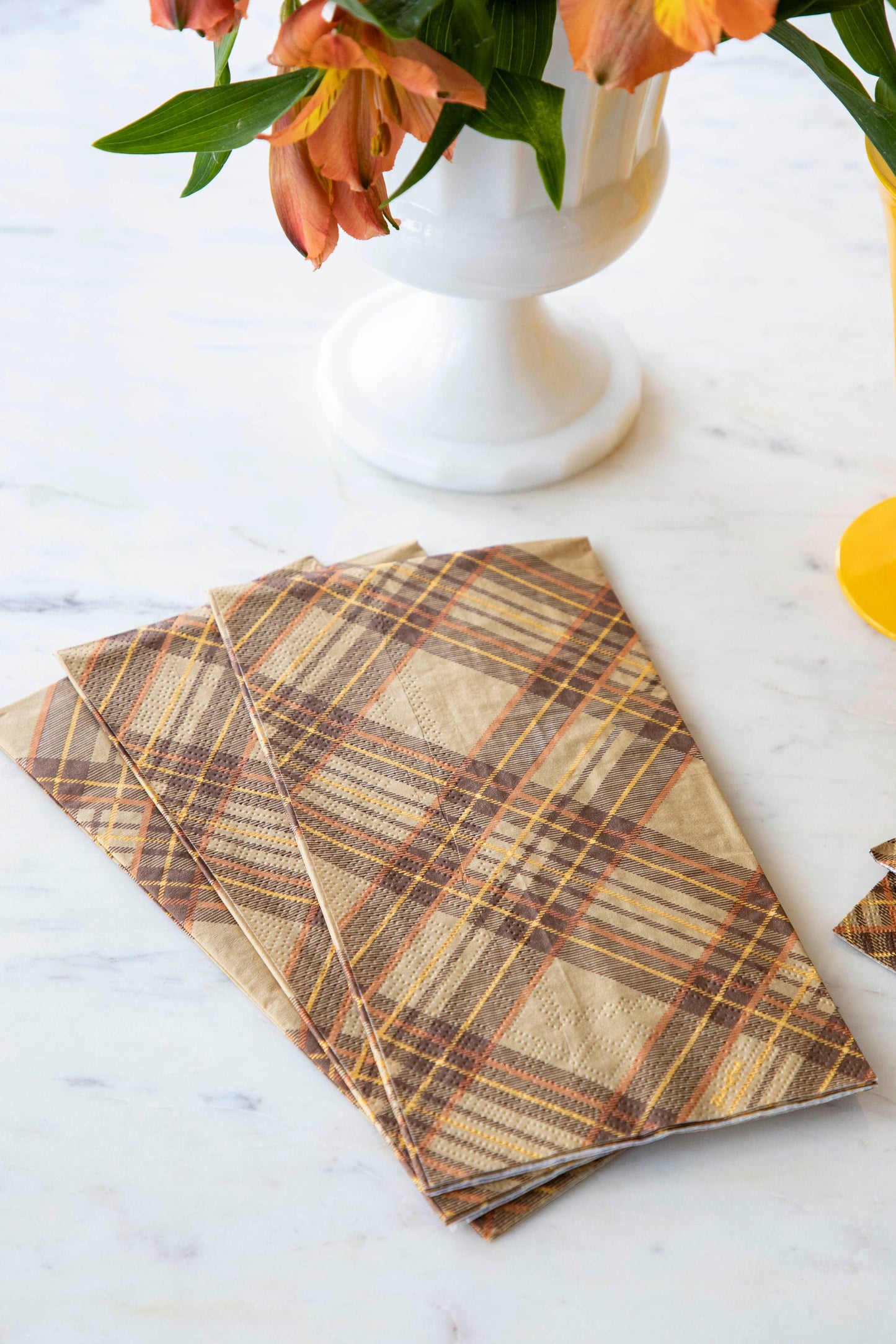 Autumn Plaid Guest Napkin - Pack of 16