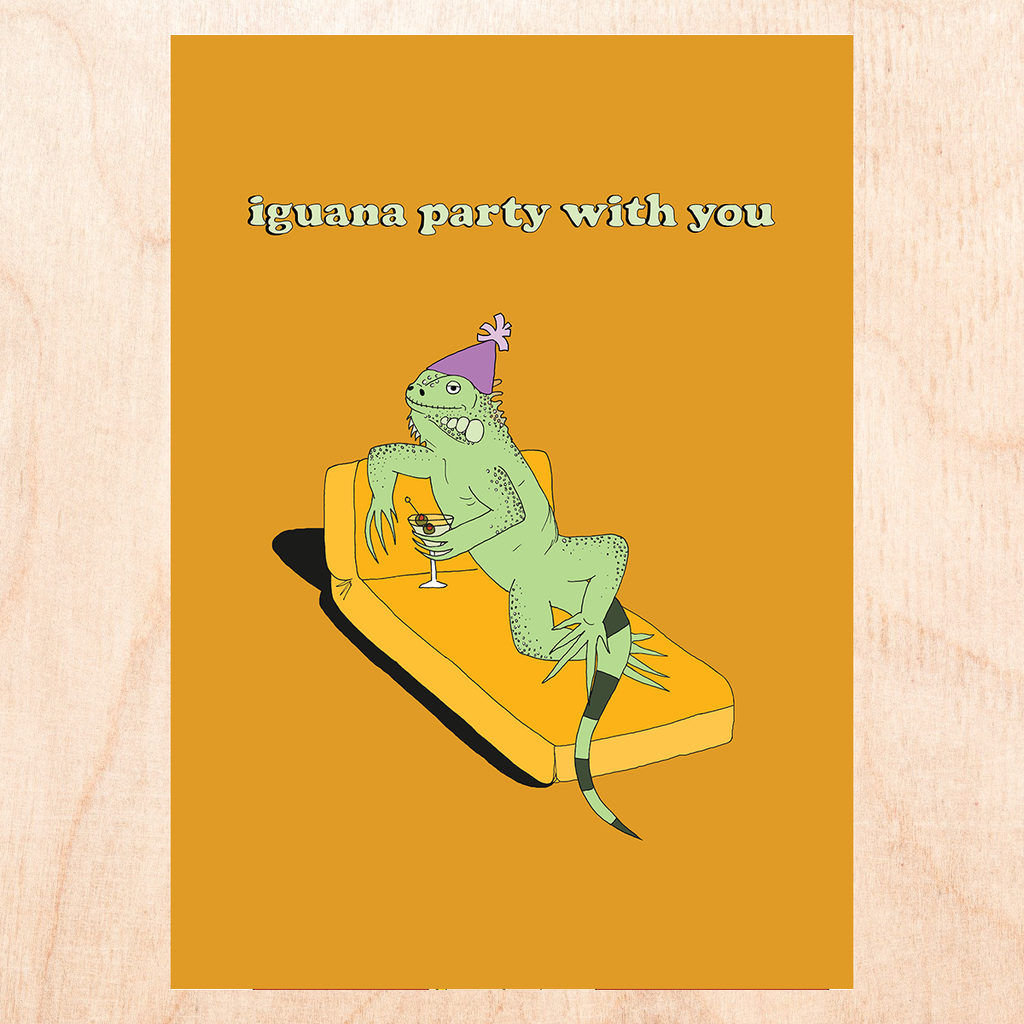 IGUANA PARTY Birthday Card
