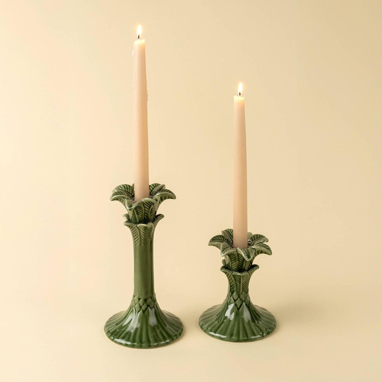Palm Tree Candle Holder L, Green