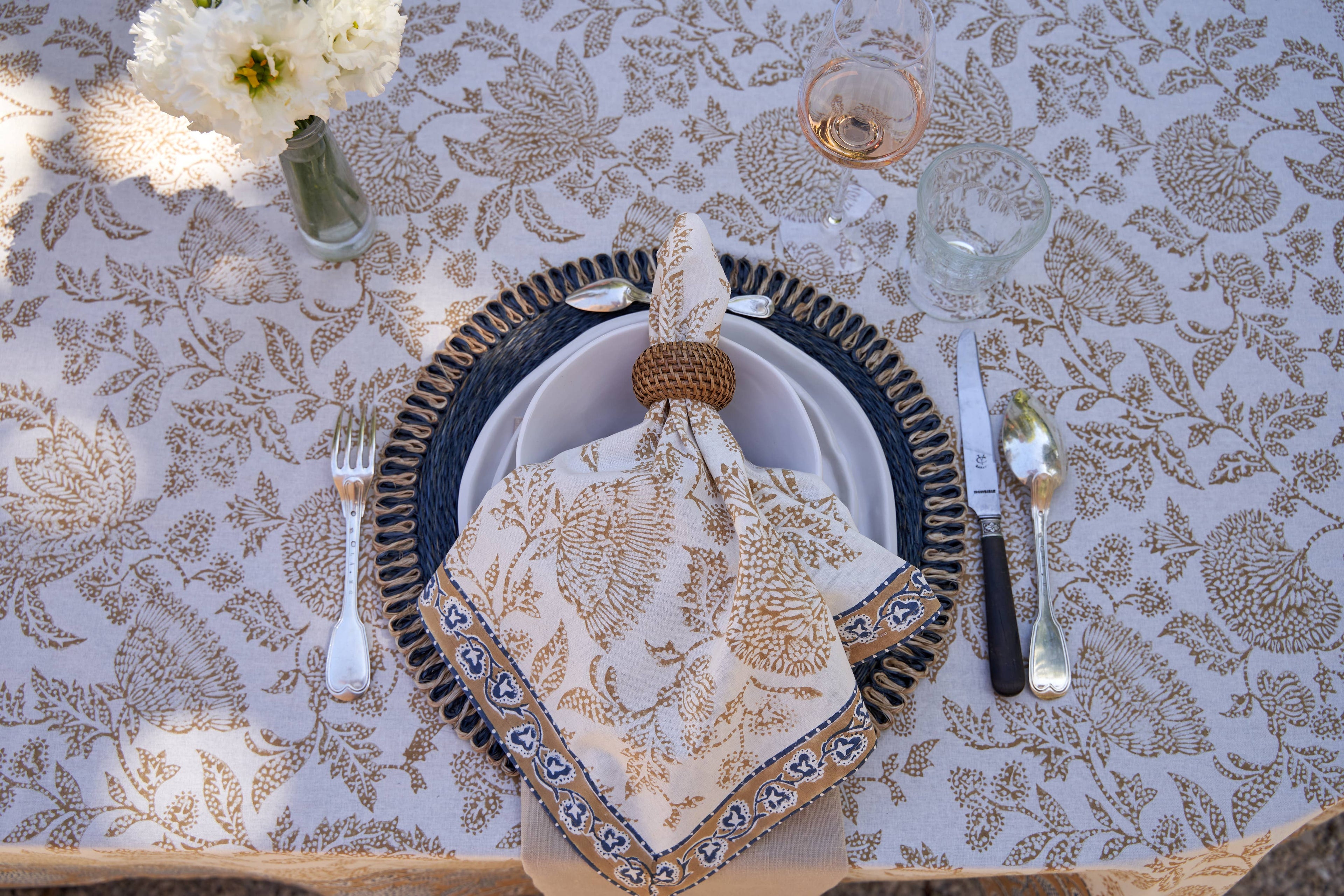 Chloe Blue & Brown Napkins - Set of 4