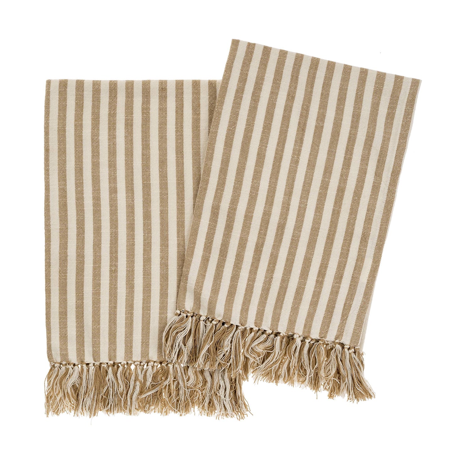 Bengal Stripe Hammam Hand Towels S/2, Warm Sand
