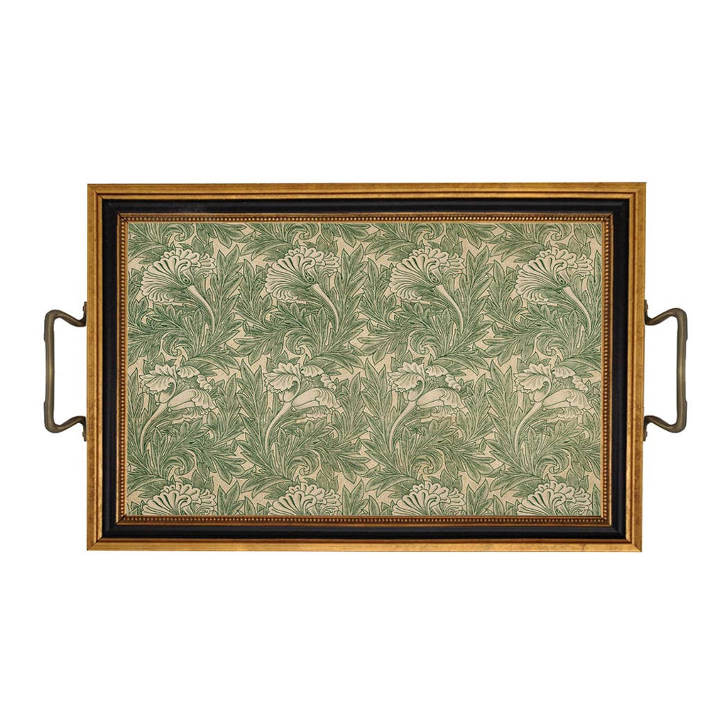 William Morris Tulip Decorative Tray with Brass Handles