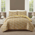 BLOCK PRINT SKETCHED FLORAL QUILT - Laurel & Mayfair