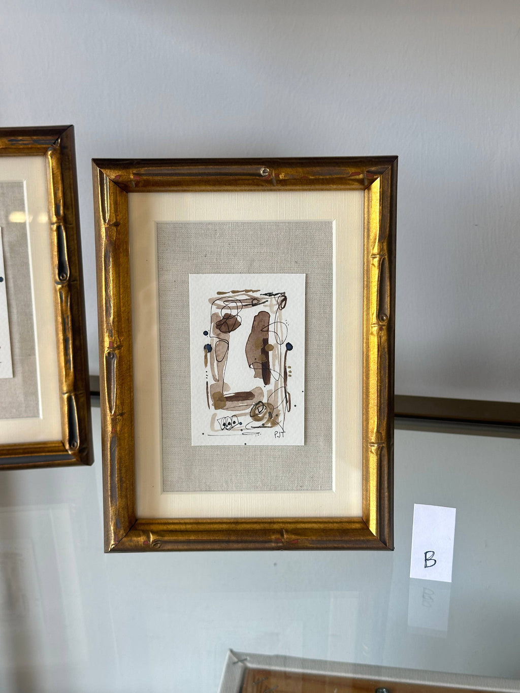 Original Abstract Watercolor, Bamboo Frame 5x7