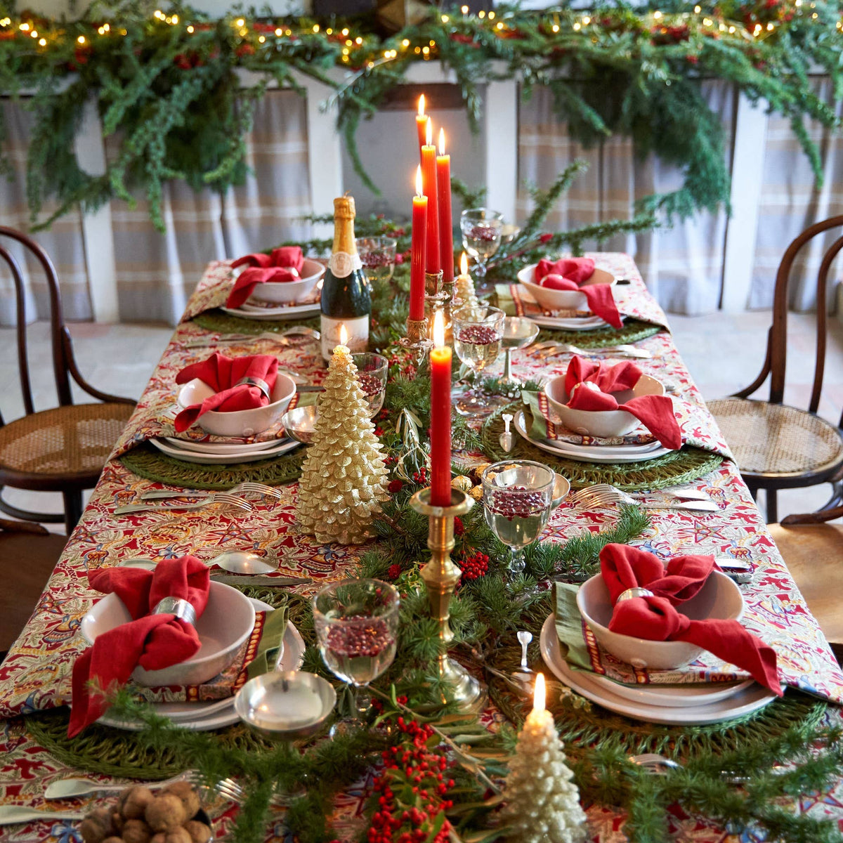 Noel Red & Green | French Tablecloths