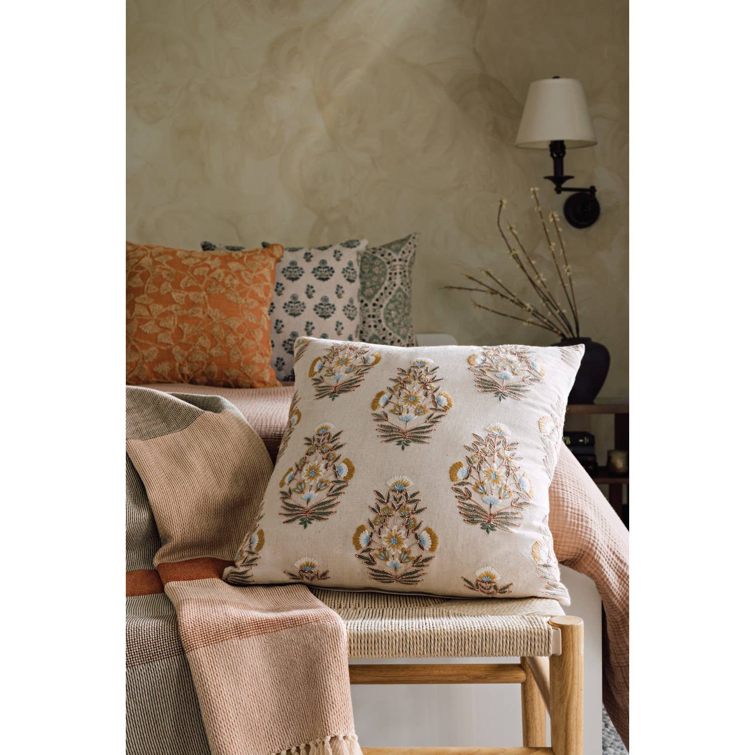 Ogee Block Print Pillow 20 x 20 inch