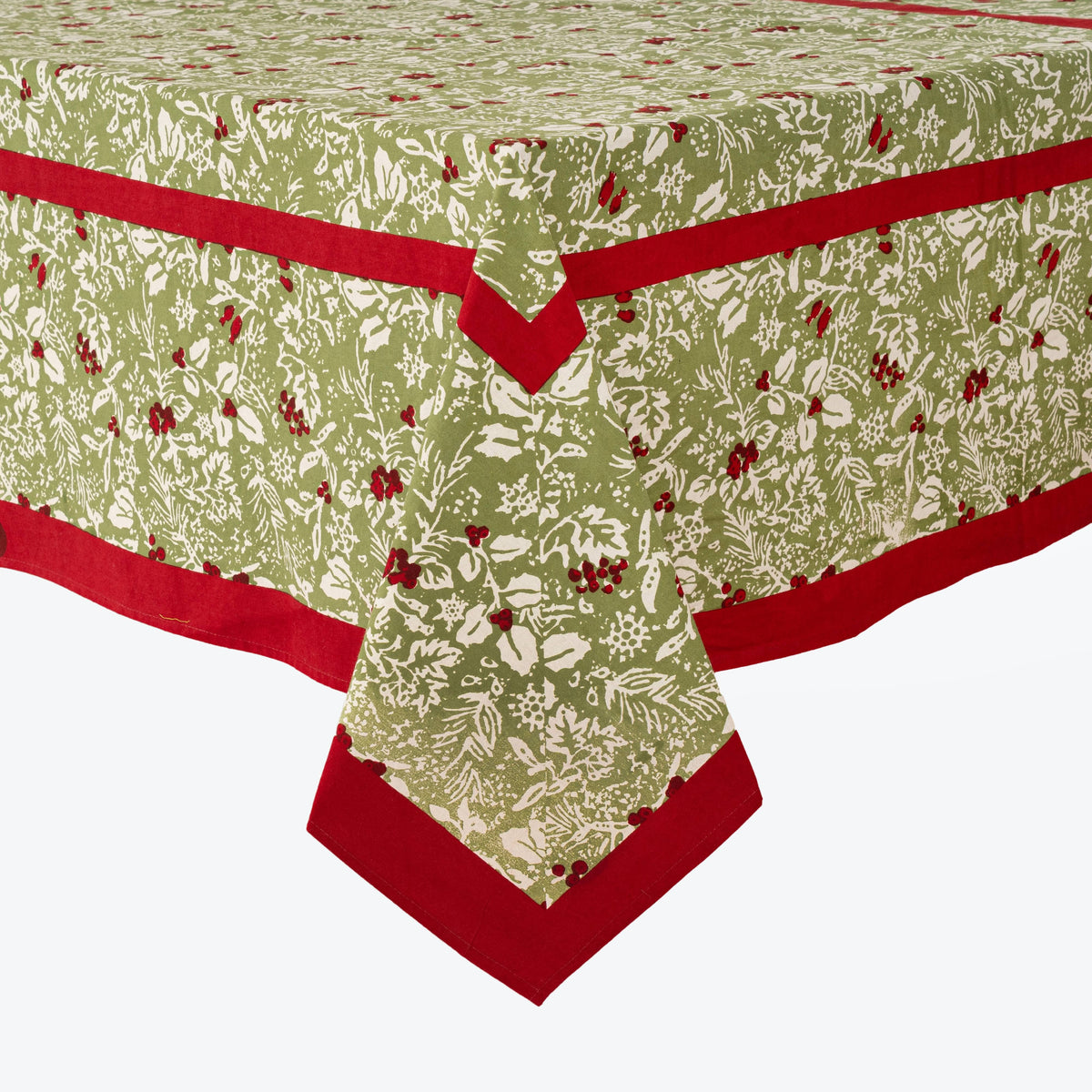 Baies de Houx Red & Green Tablecloth