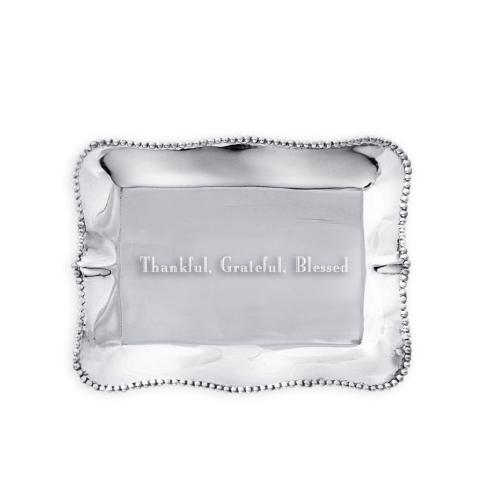 Pearl Denisse Rectangular Engraved Tray "Thankful, Grateful, Blessed"