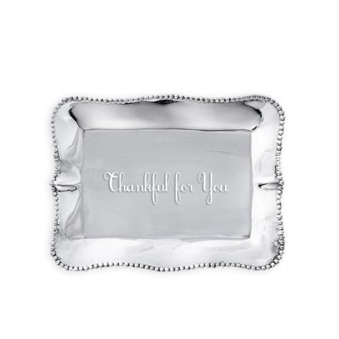 Pearl Denisse Rectangular Engraved Tray "Thankful for You"