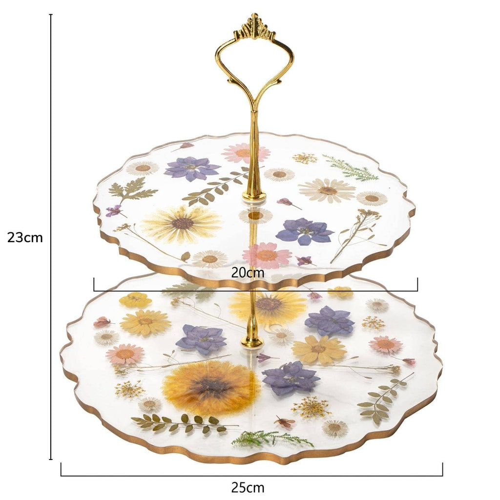 Floral Cupcake & Cake Dessert Stand, Resin Flower Tower