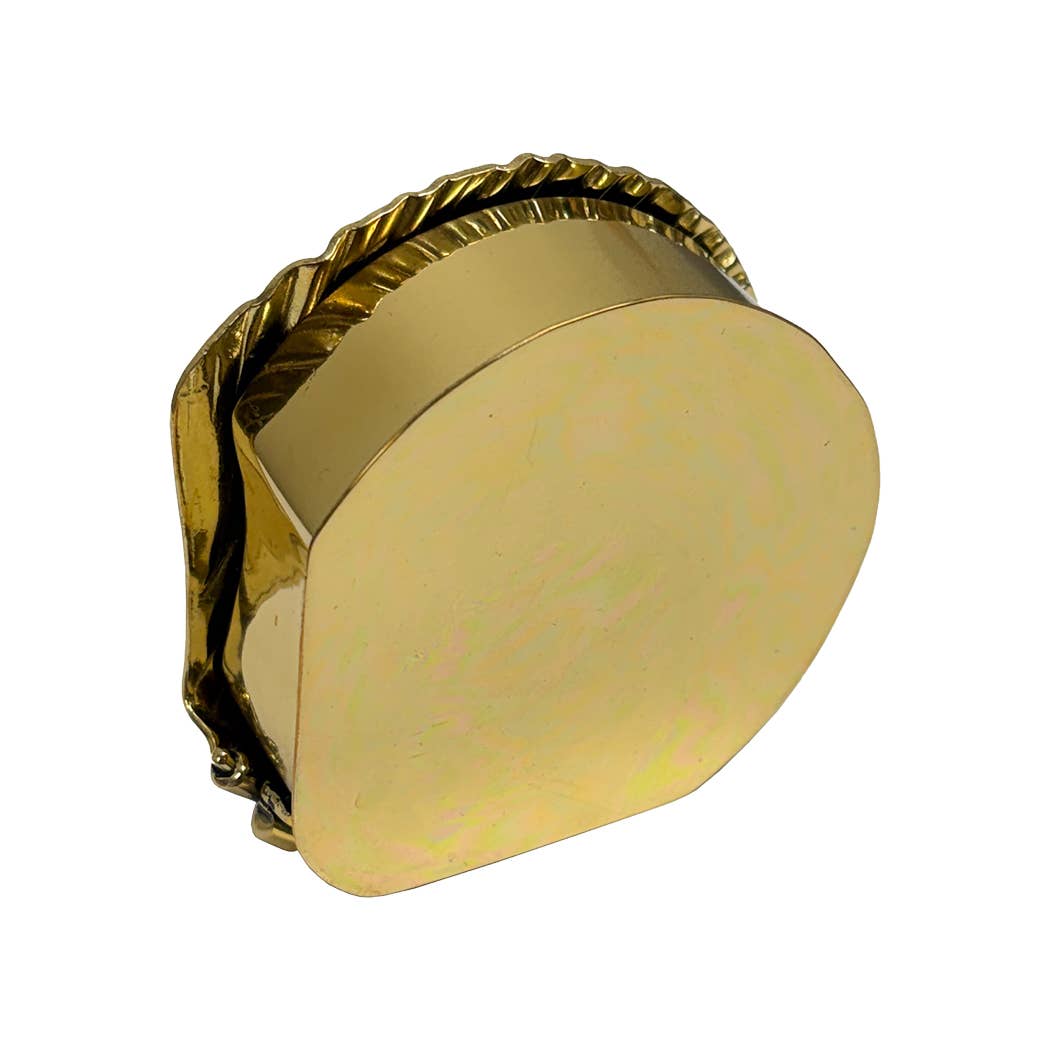Antiqued Brass Sea Shell Decorative Trinket Box, 2-3/4"
