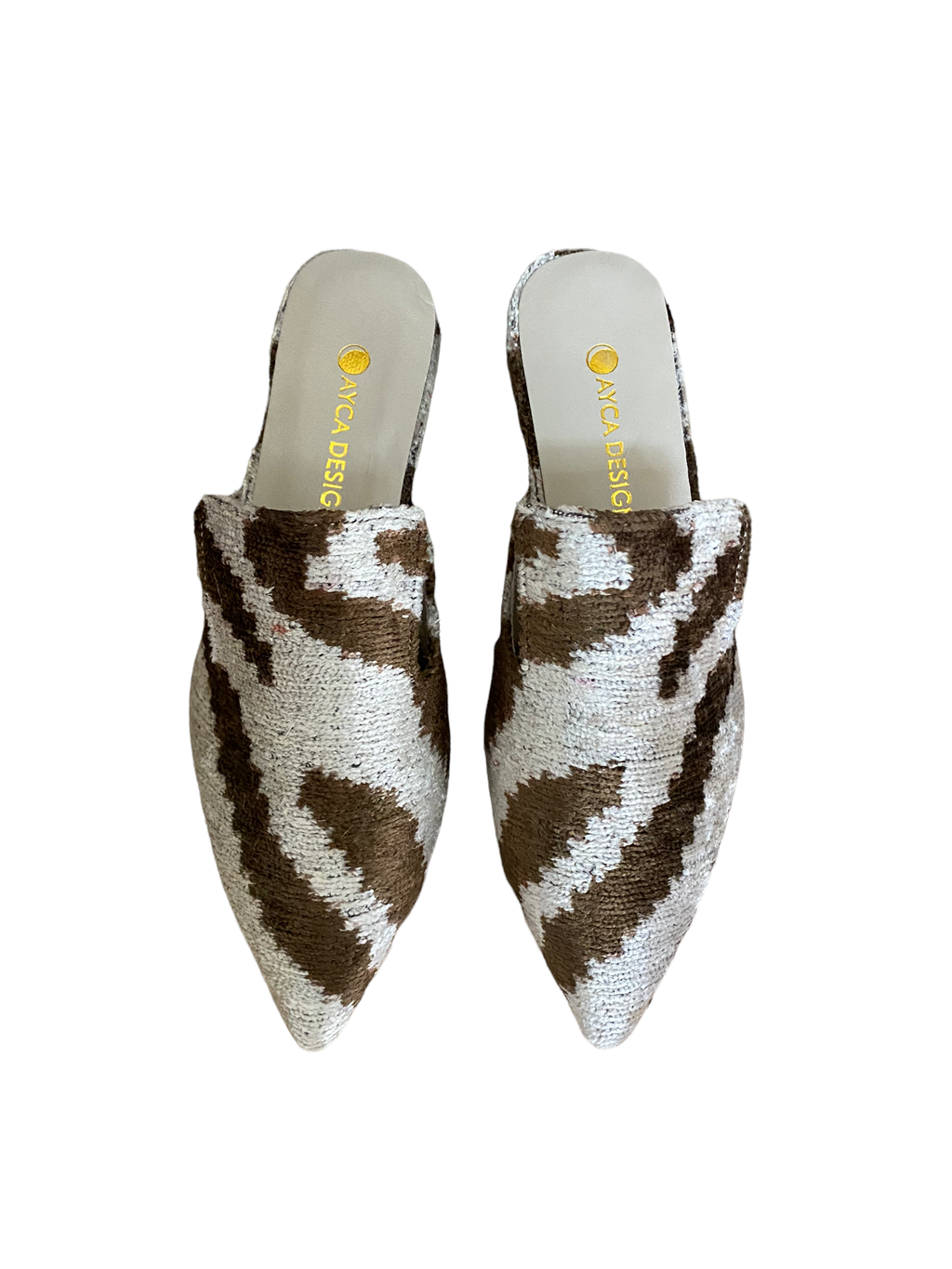 Silk Velvet Ikat Point Toe Slide