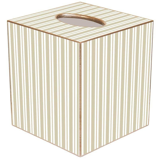 Taupe Stripe Tissue Box Cover