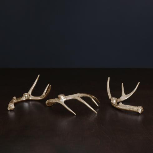 Antler Candlestick Gold Set of 3 (Gold)