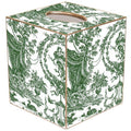 Hunter Green Toile Tissue Box Cover