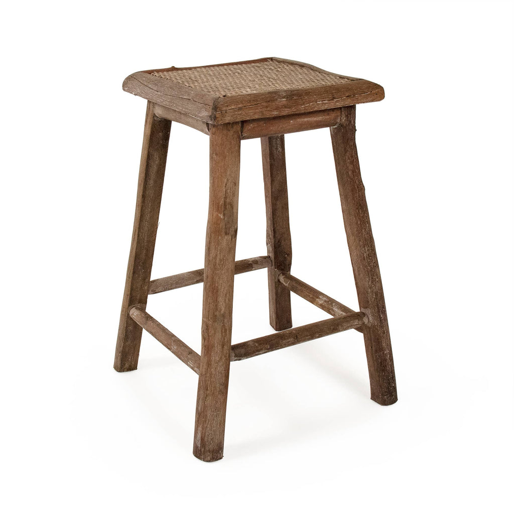 Rattan Top Stool , Primitive Style