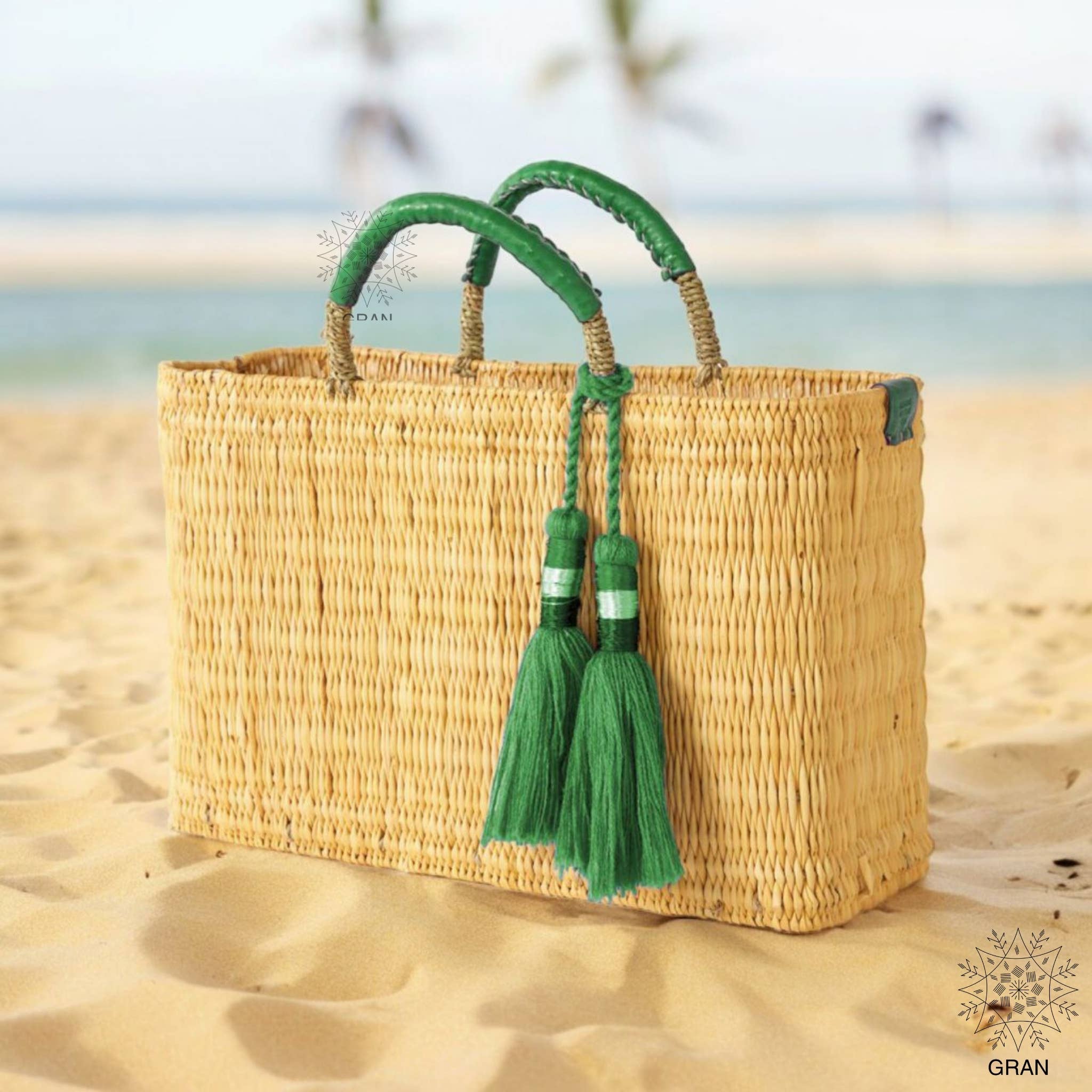 Handwoven Market Reed Storage, Palm Leaf Storage Baskets.