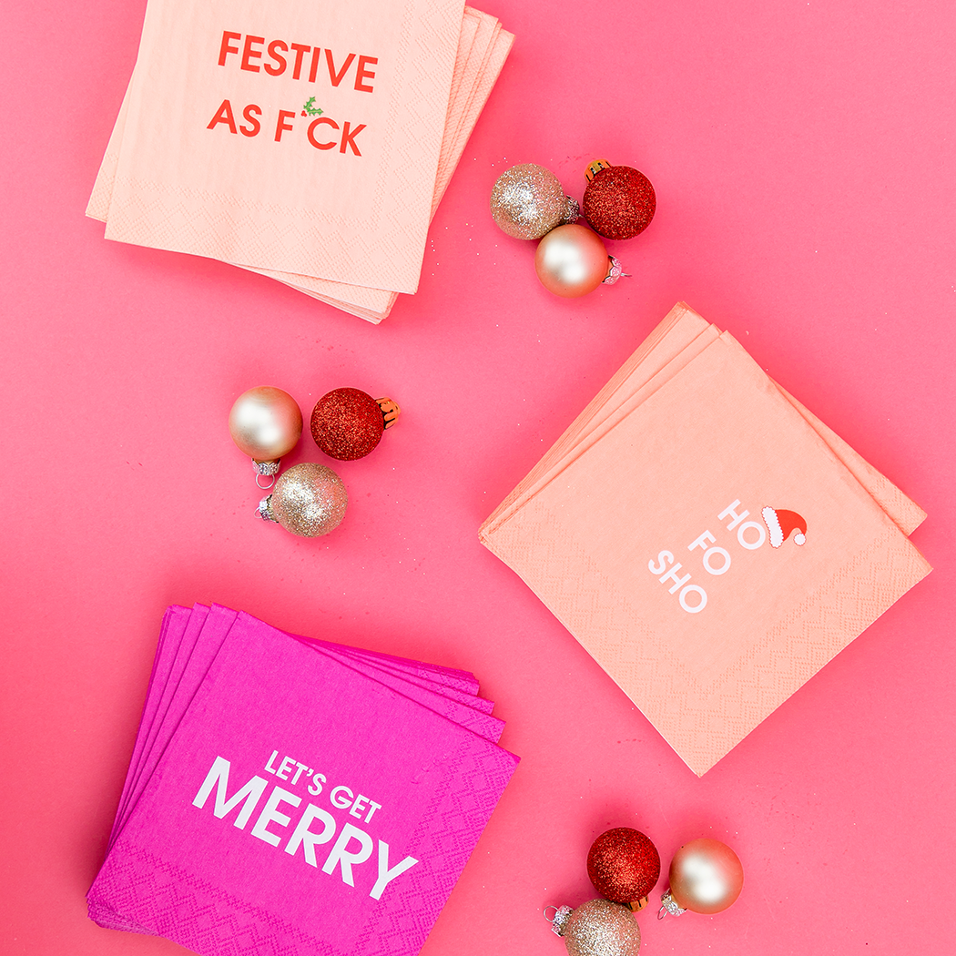 Ho Fo Sho - Holiday Party Cocktail Napkins, Christmas Decor