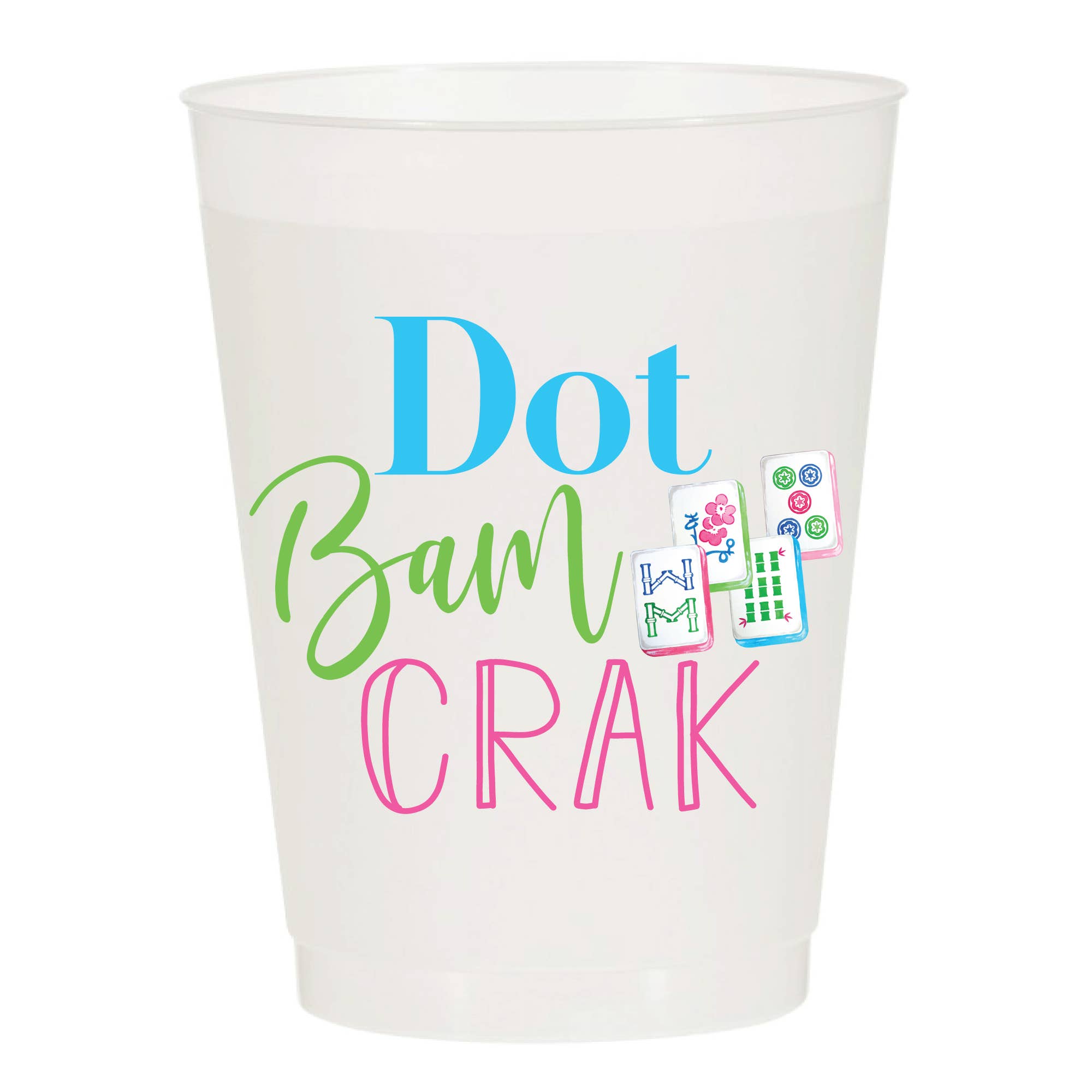 Dot Bam Crak Full Color Frosted Cups - Mahjong