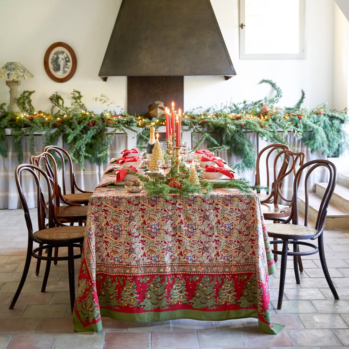 Noel Red & Green | French Tablecloths