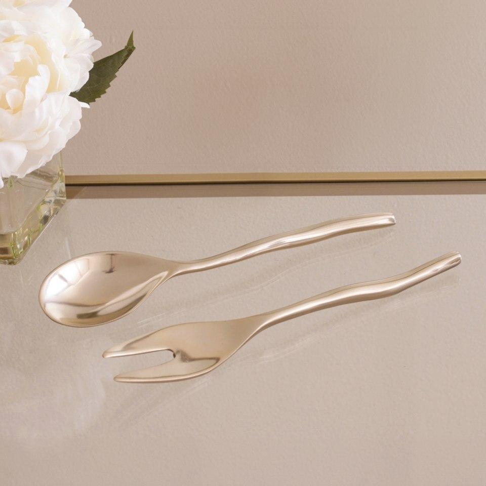 Maia Small Salad Servers (Shiny Gold)