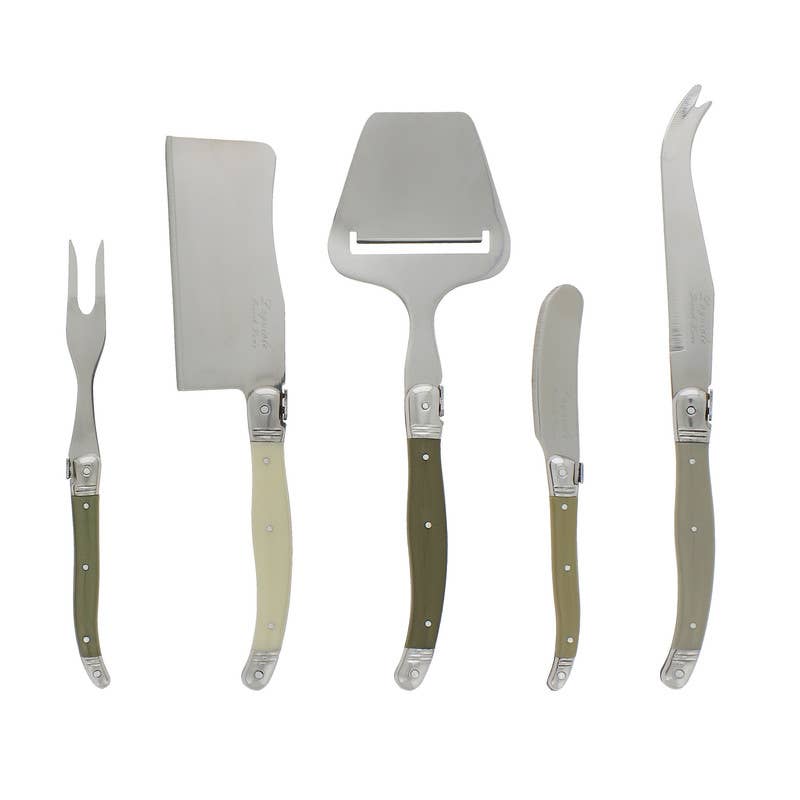 Laguiole Cheese Knife, Fork & Slicer Set, 5 Piece