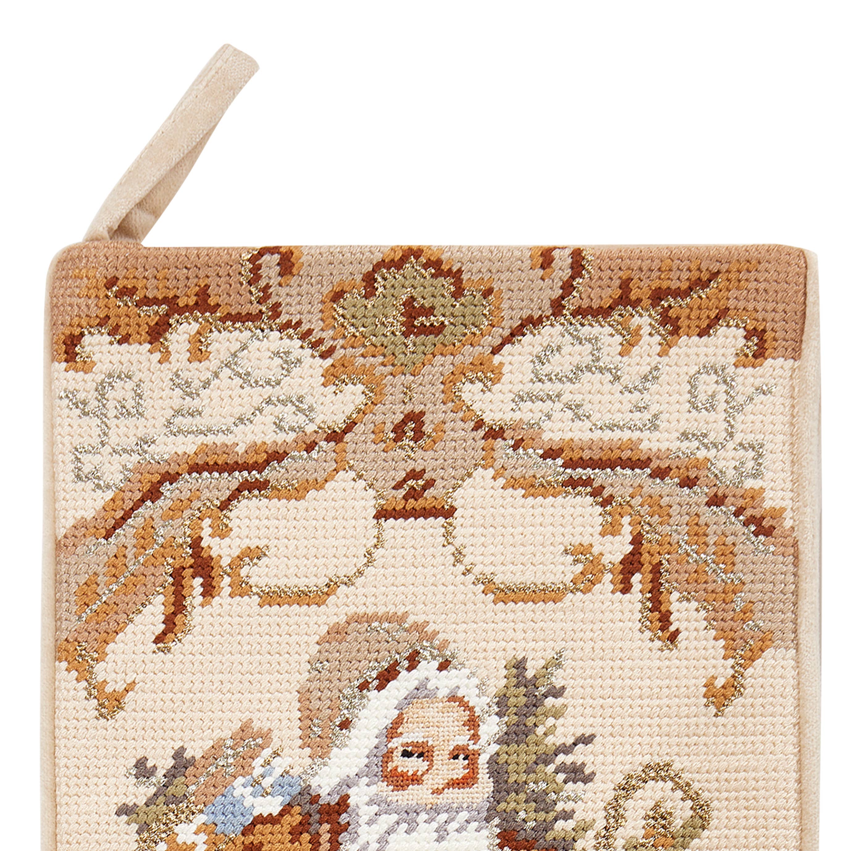 Santa w/Gift Embroidered Stocking