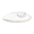 Mystic Large Oval Platter with Mini Bowl (White and Gold)