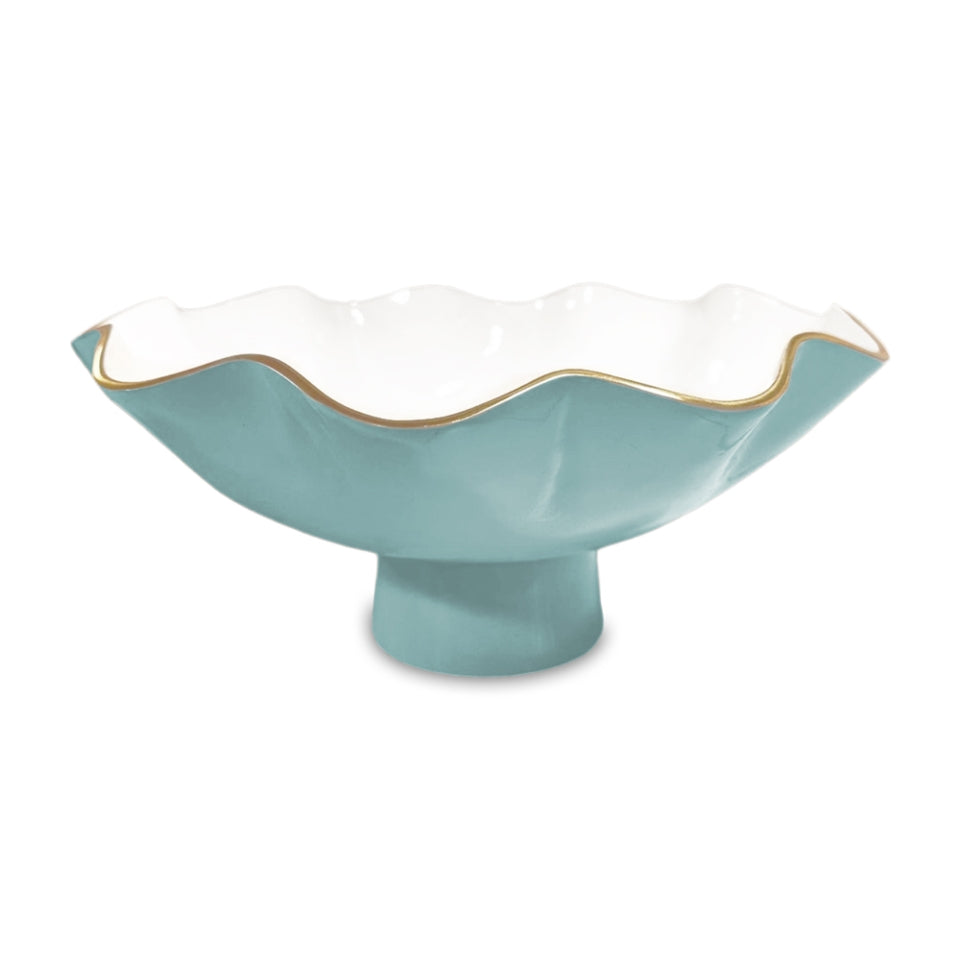 Carola Large Pedestal (Turquoise and White)